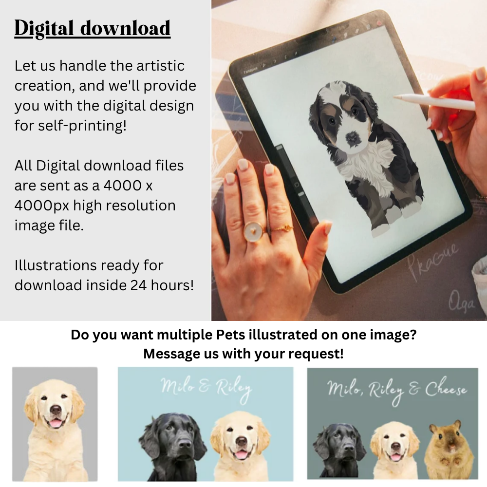 Personalised Pet Portrait - Poster & Digital Download