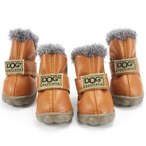 100% Cotton Dog Booties Dog Boots Happy Paws Brown Large