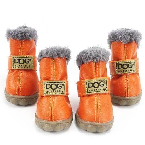 100% Cotton Dog Booties Dog Boots Happy Paws Orange Large
