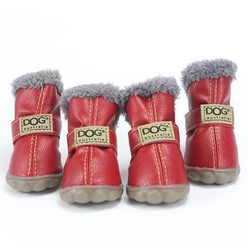 100% Cotton Dog Booties Dog Boots Happy Paws Red Small