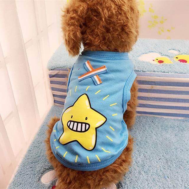 100% Cotton Dog Vests Dog Vest Happy Paws Blue Star Large 