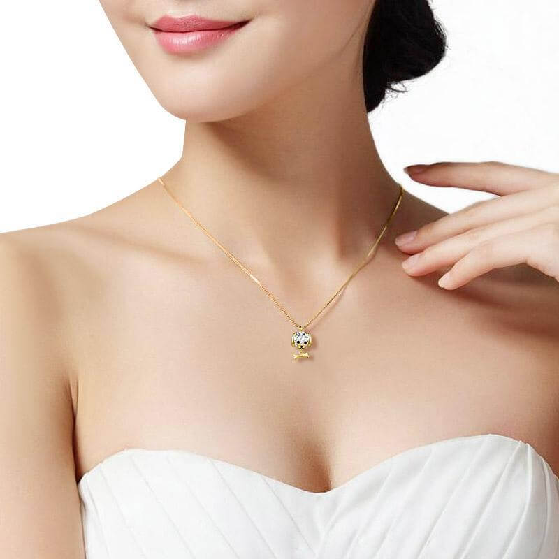 925 Silver Bone Pendant Chain Womens Dog Necklace Happy Paws