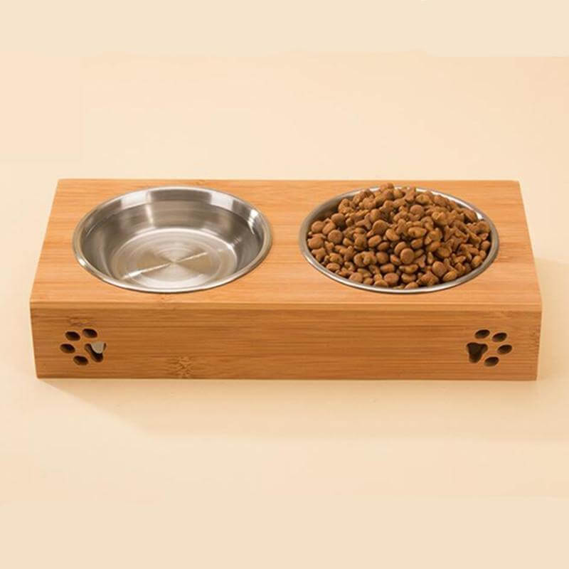 Bamboo Stainless Steel Bowl Feeding bowl Happy Paws
