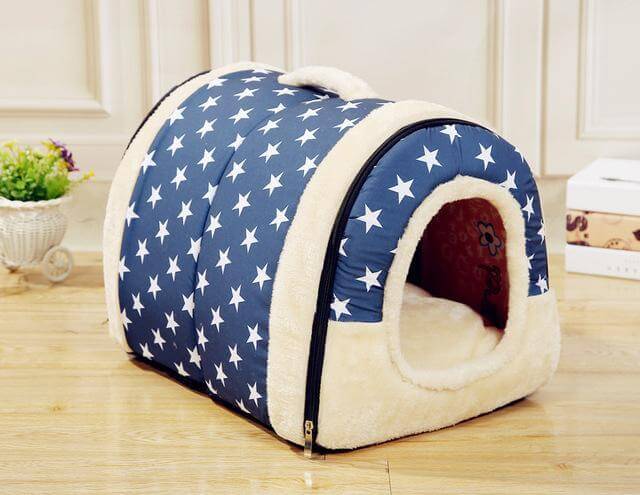Comfort Kennel Bed Beds Happy Paws Blue Stars Small 
