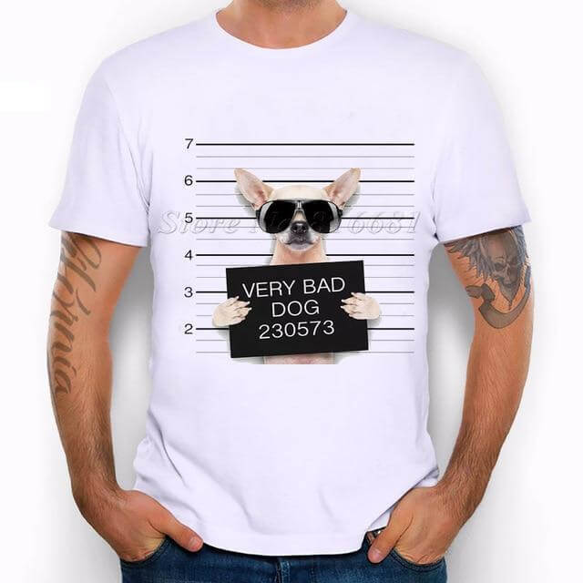 Criminal Dog Mens Dog T-shirt Happy Paws A Small 