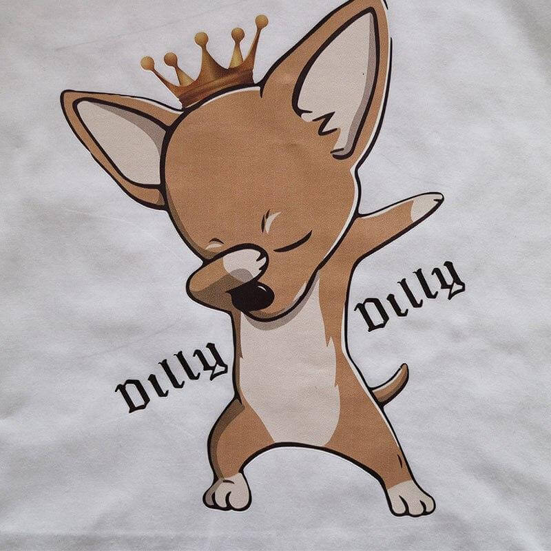 Dilly Dilly DAB Pose Womens Dog T-shirt Happy Paws 