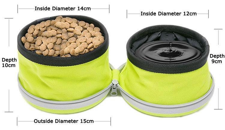 Dual Travel Bowl Frisbee bowl Happy Paws