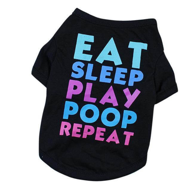 'Eat, Sleep, Play, Poop, Repeat' Dog Vest Happy Paws Large 