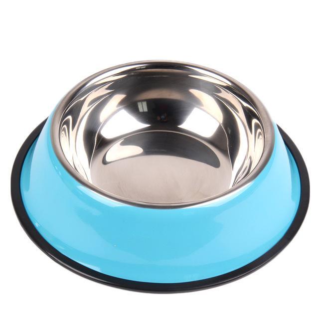 Funky Stainless Steel Bowls Feeding bowl Happy Paws Blue Large 
