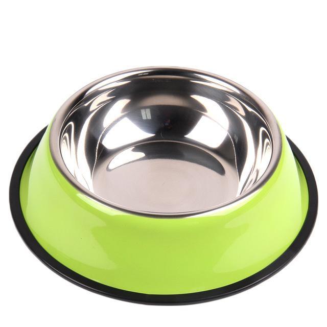 Funky Stainless Steel Bowls Feeding bowl Happy Paws Green Large