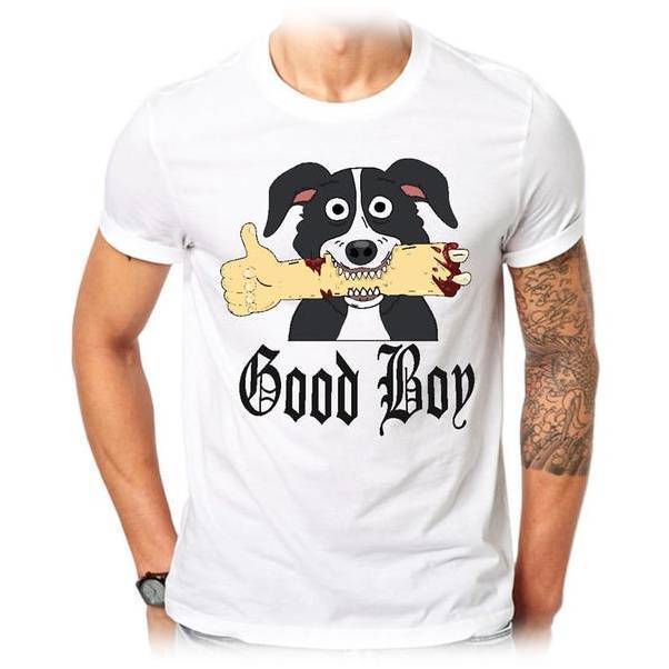 Good Boy Mens Dog T-shirt Happy Paws 
