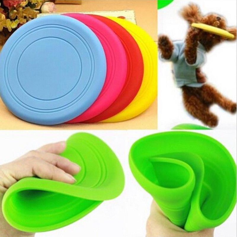 Soft Silicone Frisbee Dog Frisbee Happy Paws