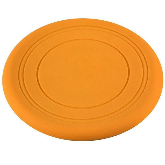 Soft Silicone Frisbee Dog Frisbee Happy Paws Orange