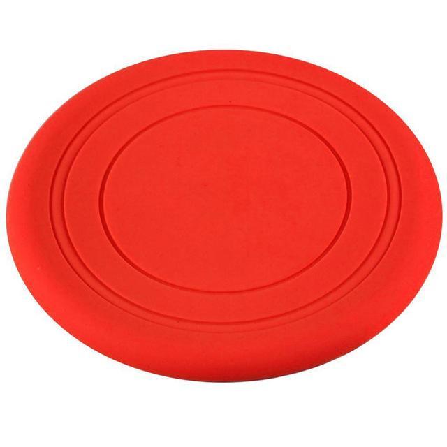 Soft Silicone Frisbee Dog Frisbee Happy Paws Red