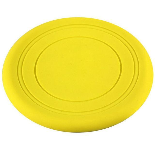 Soft Silicone Frisbee Dog Frisbee Happy Paws Yellow