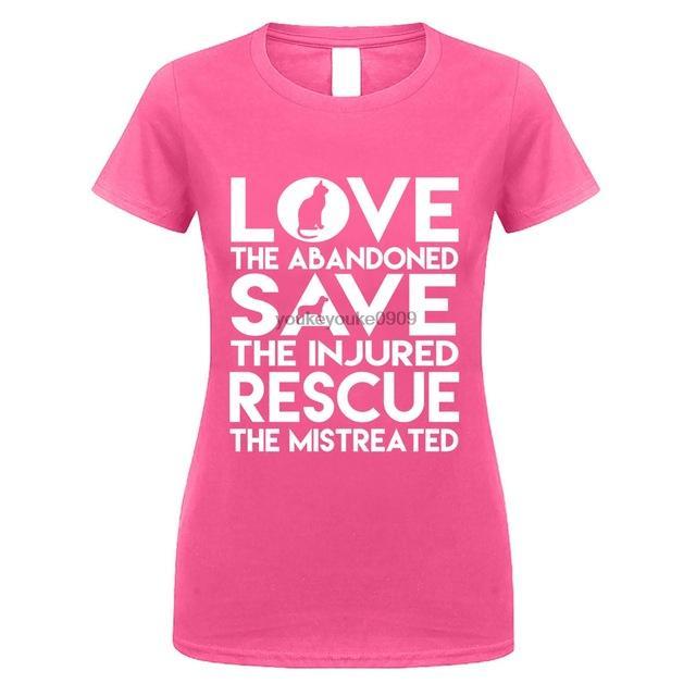 Support Love Dogs Womens Dog T-shirt Happy Paws Pink Small 