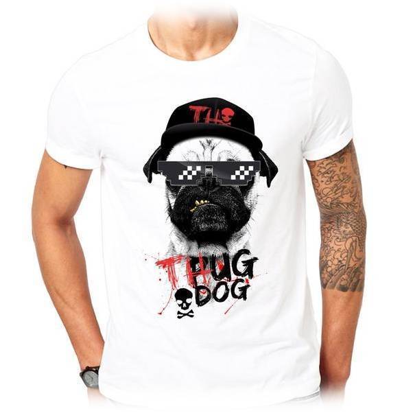 Thug Dog Mens Dog T-shirt Happy Paws 