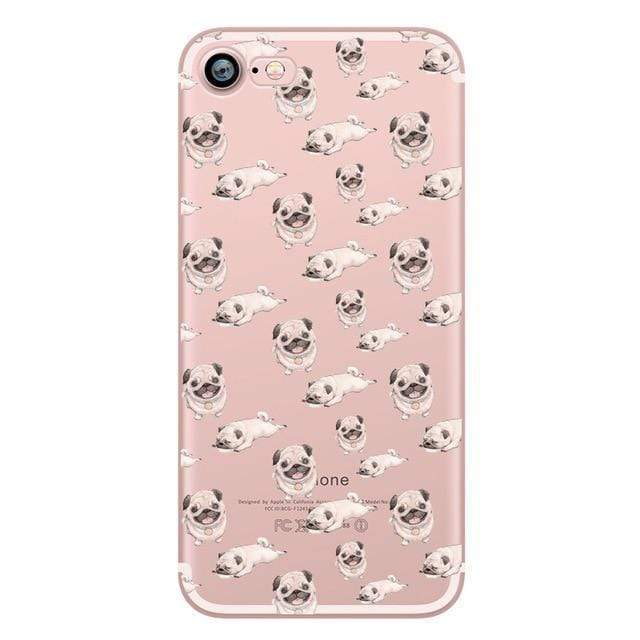 Transparent Silicone iPhone Cases iPhone Case Happy Paws Online Laughing Pug iPhone 5 & 5s 