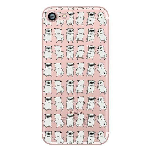 Transparent Silicone iPhone Cases iPhone Case Happy Paws Online Pug Dance iPhone 5 & 5s 