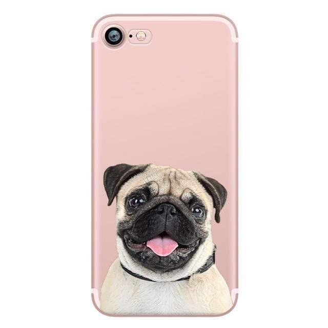 Transparent Silicone iPhone Cases iPhone Case Happy Paws Online Puggles iPhone 5 & 5s 