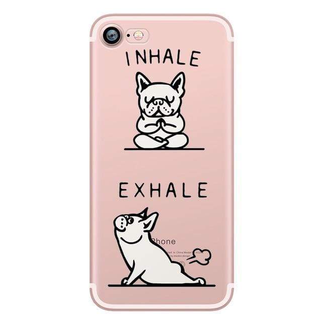 Transparent Silicone iPhone Cases iPhone Case Happy Paws Online Yoga Dog iPhone 5 & 5s 
