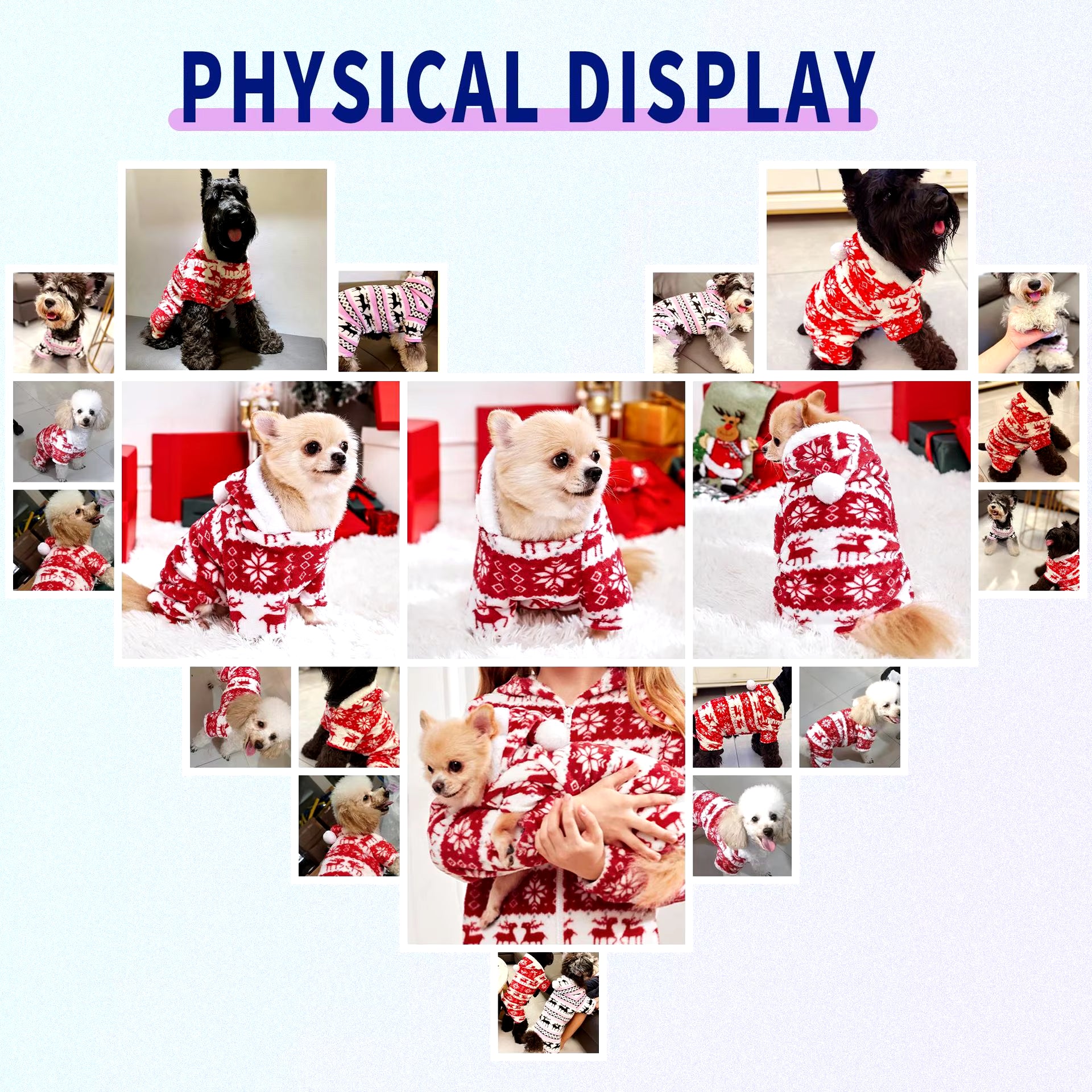 Christmas Cat Dog Winter Warm Home Clothing Puppy Festive Atmosphere Clothing Super Soft Coral Velvet Pet Clothing Supplies