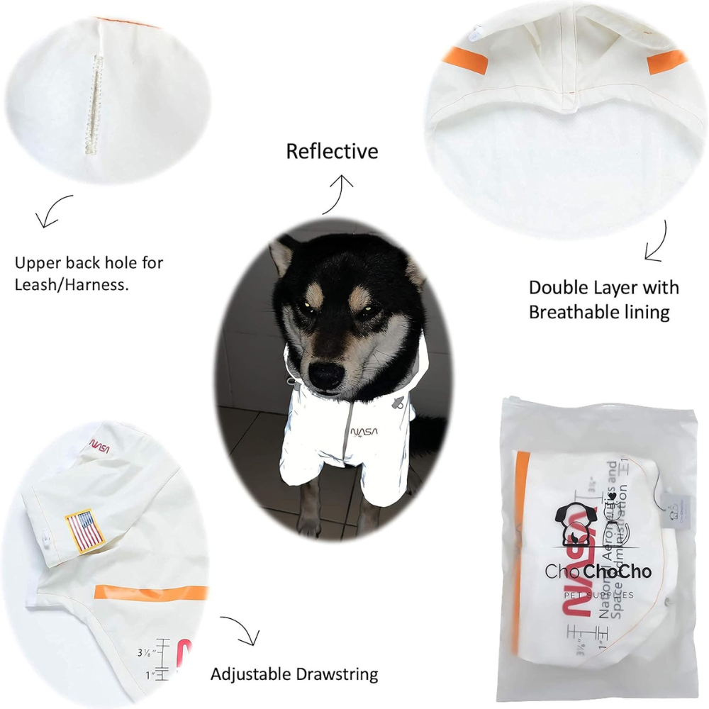 Nasa Waterproof Dog Raincoat