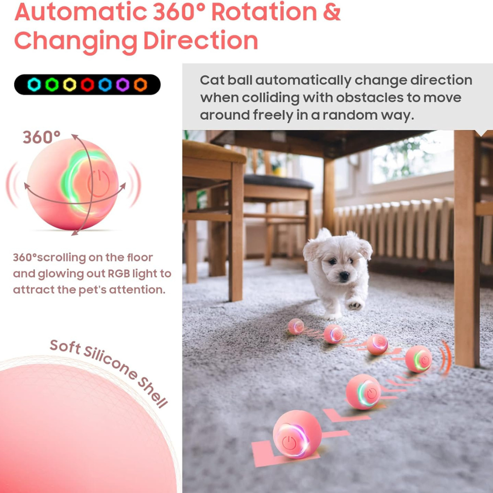 Pelota automática interactiva recargable por USB 