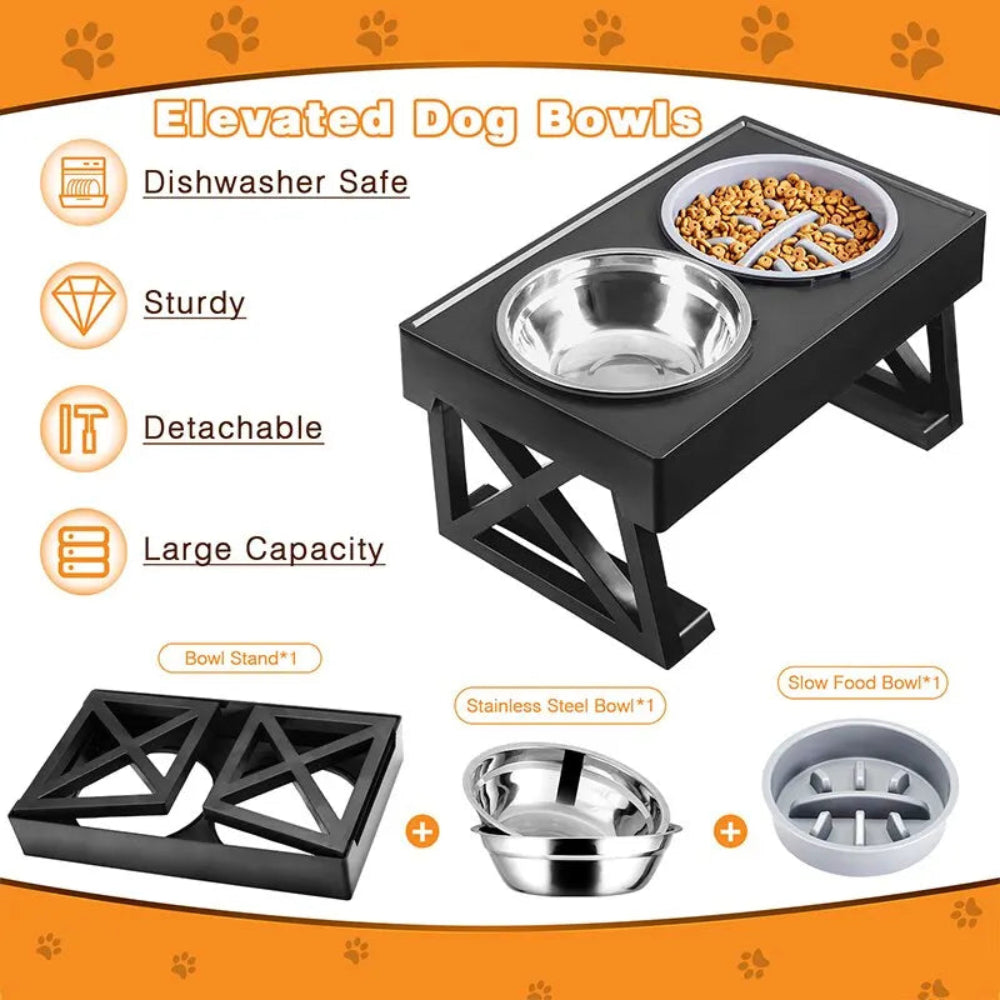 Adjustable Elevated Dog Bowl Stand