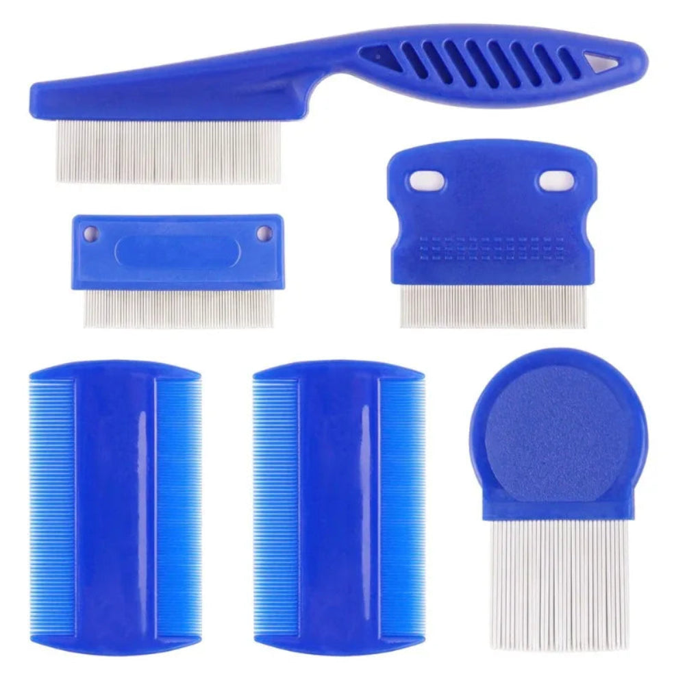 6-Piece Stainless Steel Pet Flea Comb Set