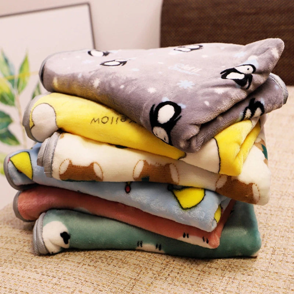 Cartoon Flannel Pet Blanket