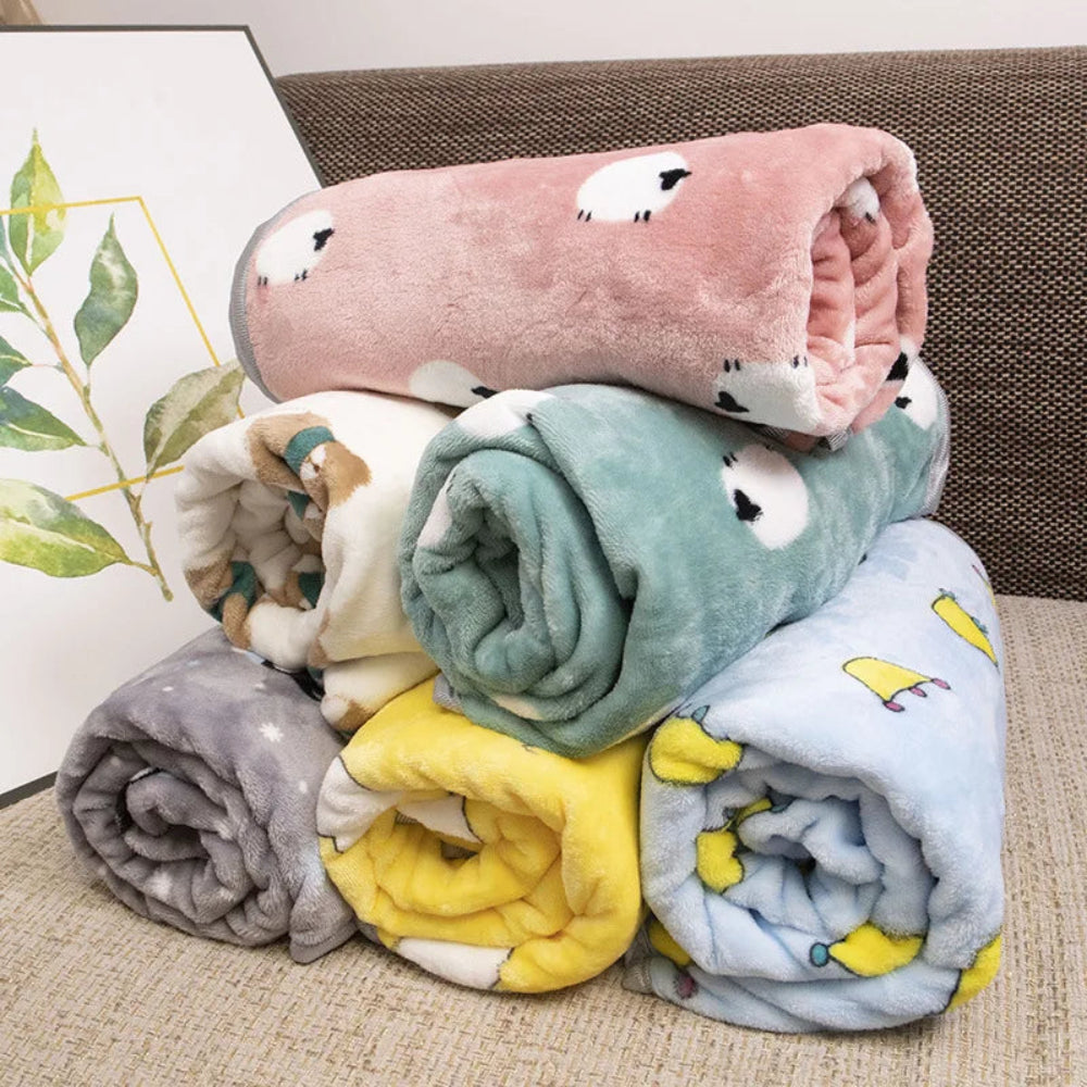 Cartoon Flannel Pet Blanket
