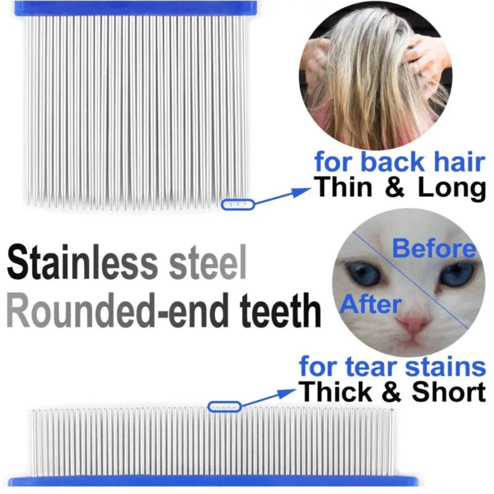 6-Piece Stainless Steel Pet Flea Comb Set