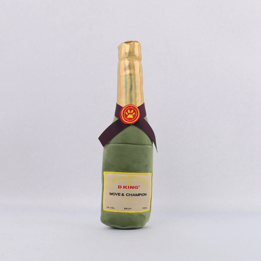 Champagne Wine Bottle Dog Toy
