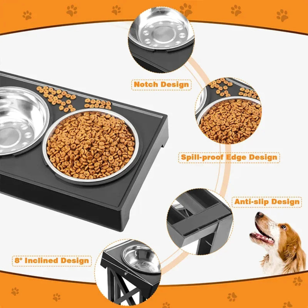 Adjustable Elevated Dog Bowl Stand
