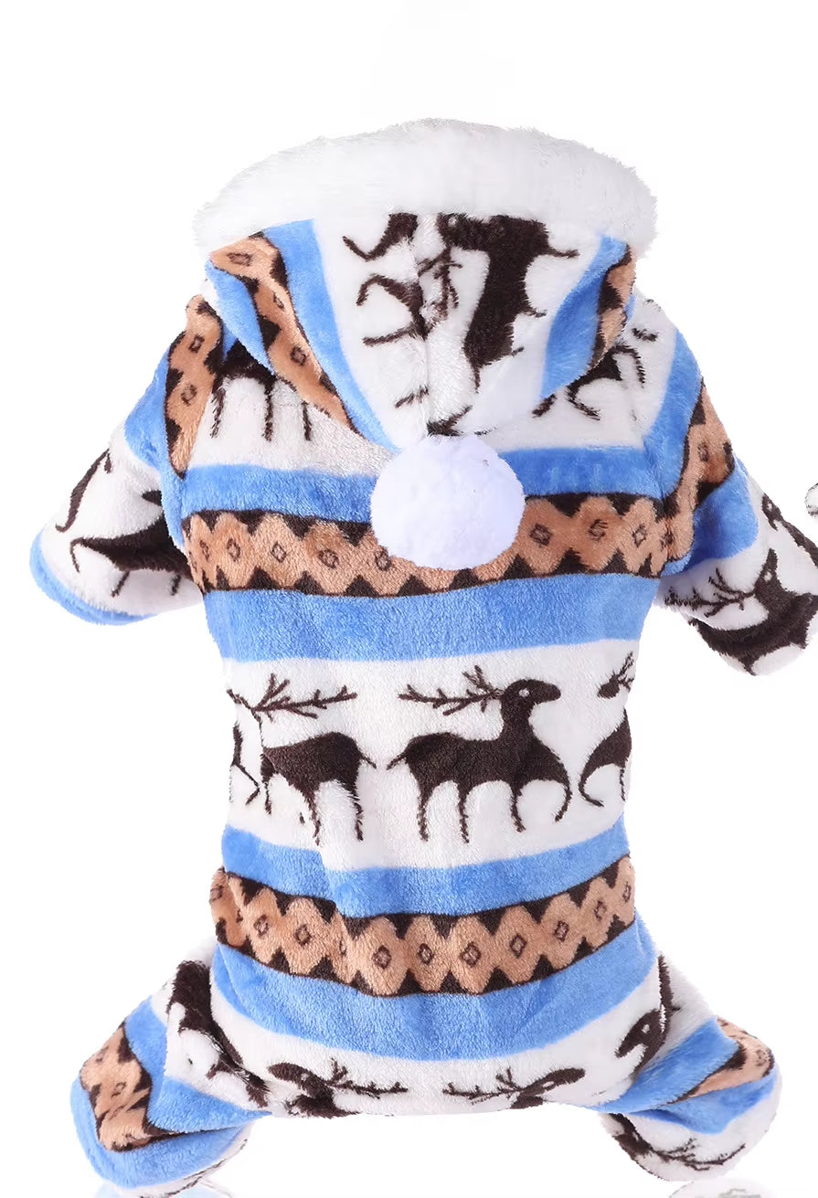 Christmas Cat Dog Winter Warm Home Clothing Puppy Festive Atmosphere Clothing Super Soft Coral Velvet Pet Clothing Supplies