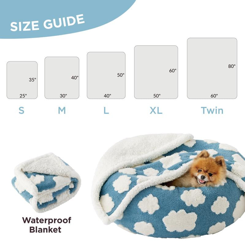 Lesure Waterproof Calming Pet Blanket -Ultra-Soft and Warm with a Waterproof Layer, for Indoors and Outdoors,Tailor-Made for Dogs, Cats, and Kittens