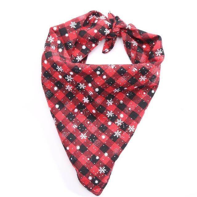 100% Cotton Bandanna Dog Neckchief Happy Paws Black & Red Large 