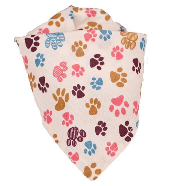 100% Cotton Bandanna Dog Neckerchief Happy Paws Paws 