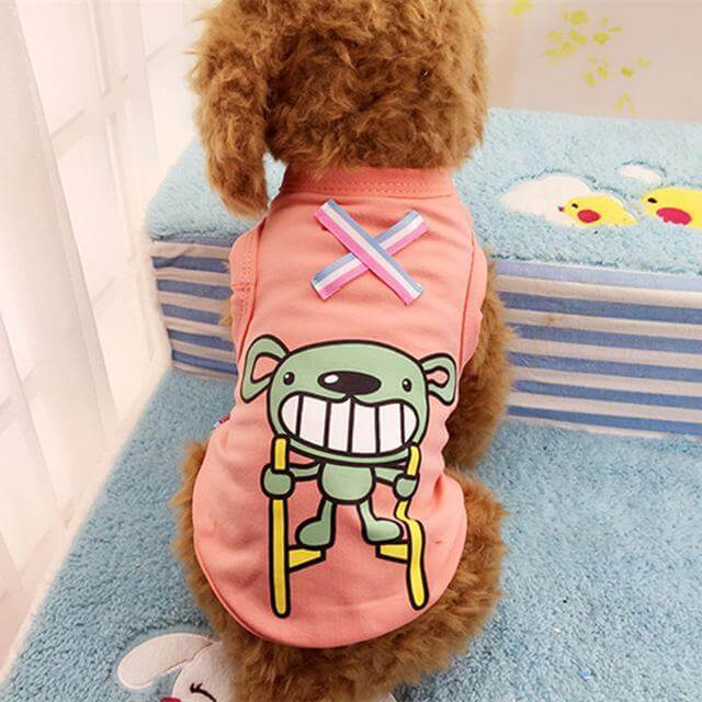 100% Cotton Dog Vests Dog Vest Happy Paws Pink Mouse XSmall 