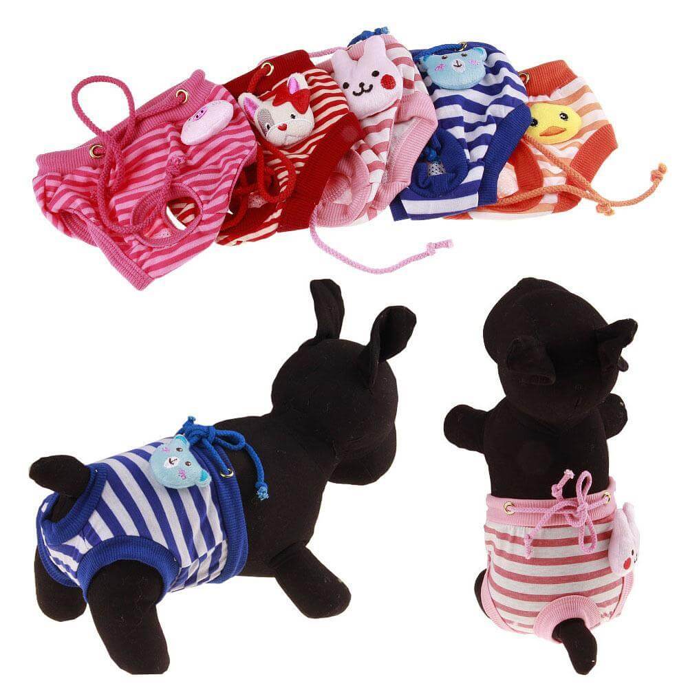 100% Cotton Sanitary Pants Dog Underwear Happy Paws 