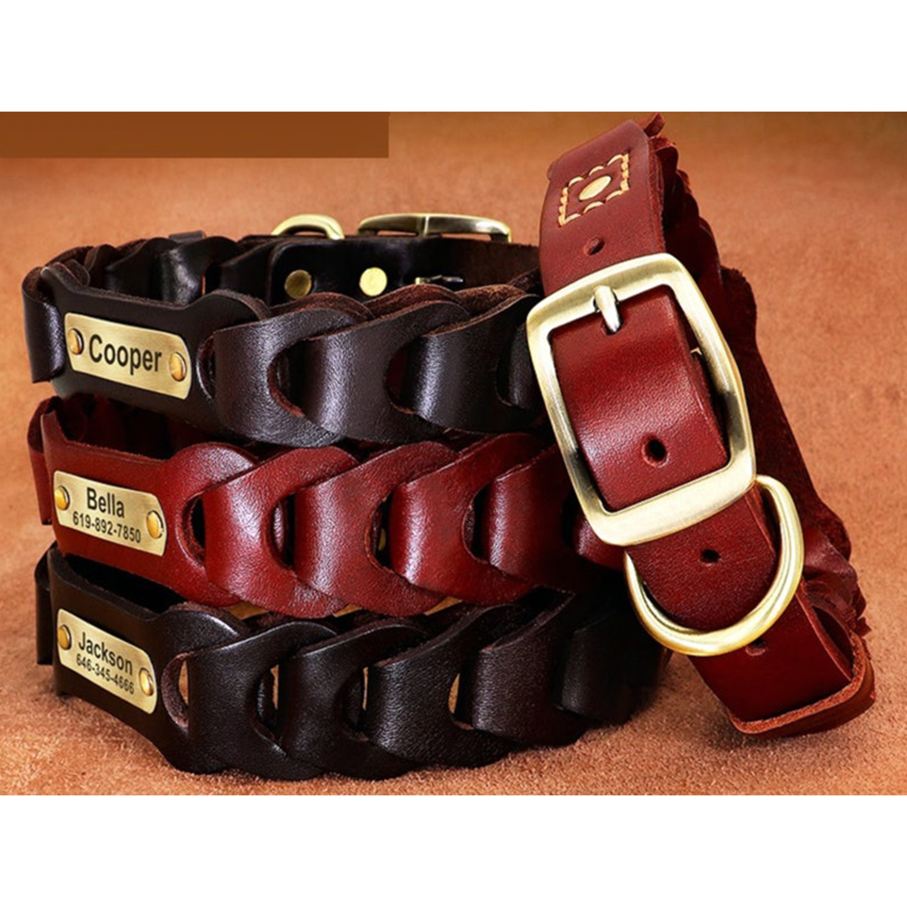 Personalized Leather Dog Collar