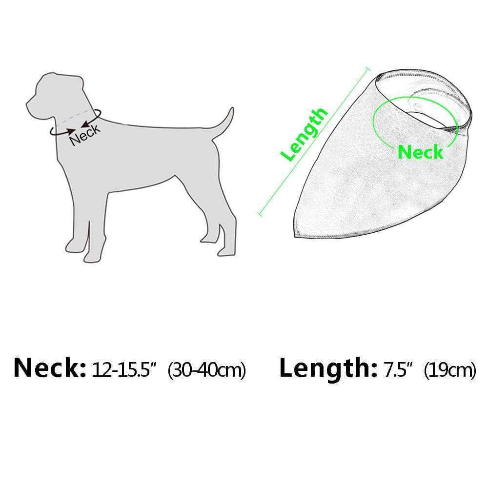 4 x 100% Cotton Bandanna Set Dog Neckerchief Happy Paws 