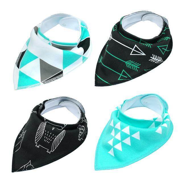 4 x 100% Cotton Bandanna Set Dog Neckerchief Happy Paws Set 1 