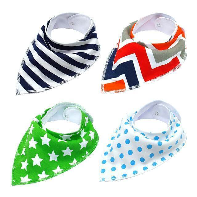 4 x 100% Cotton Bandanna Set Dog Neckerchief Happy Paws Set 2 