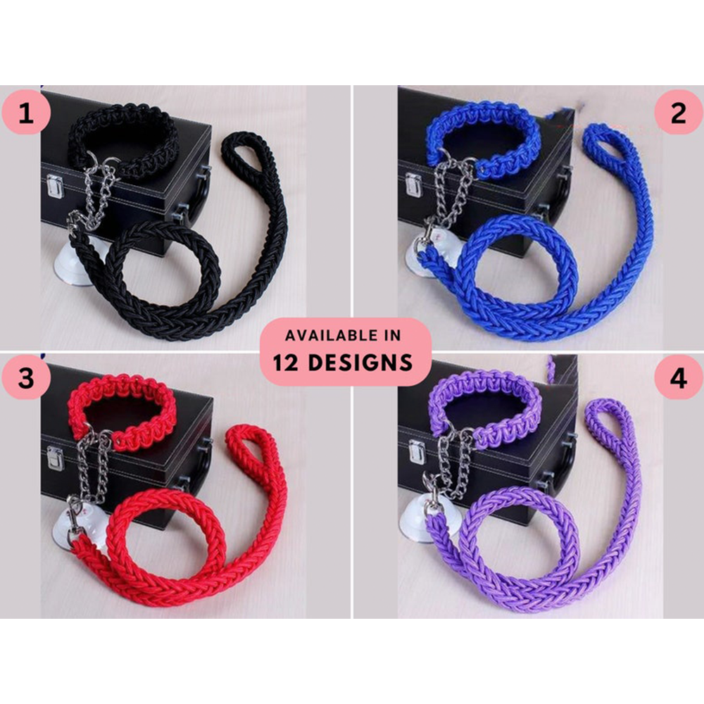 Conjunto de collar y correa para perros tipo martingala
