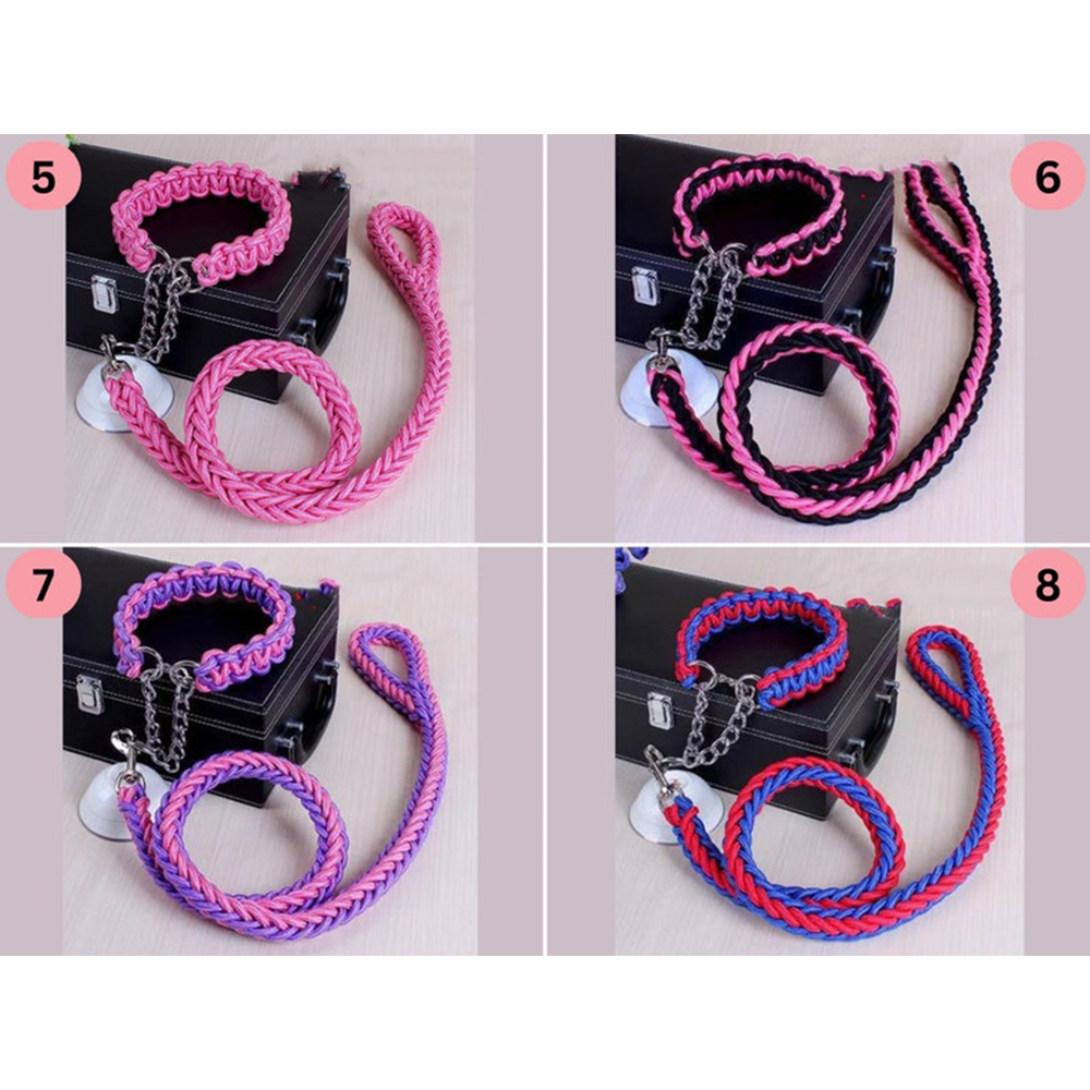Conjunto de collar y correa para perros tipo martingala