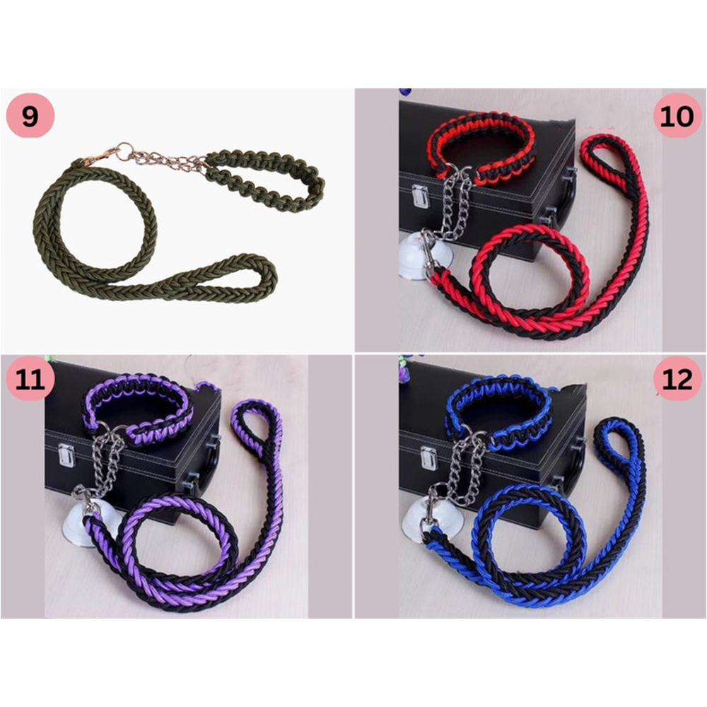 Conjunto de collar y correa para perros tipo martingala