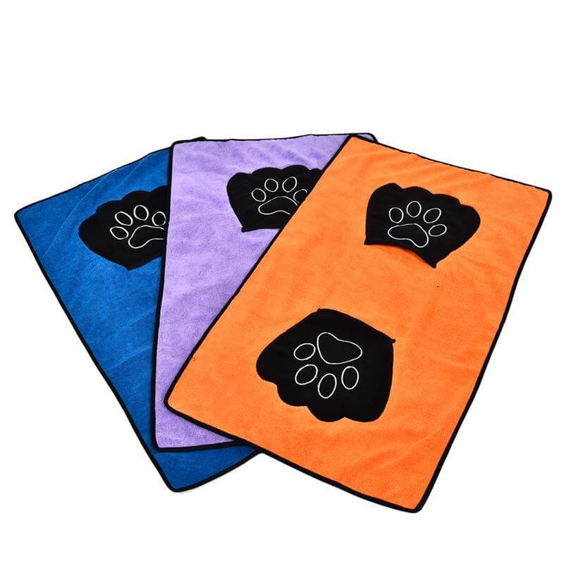 Absorbent Dog Towel Towels Happy Paws Blue 