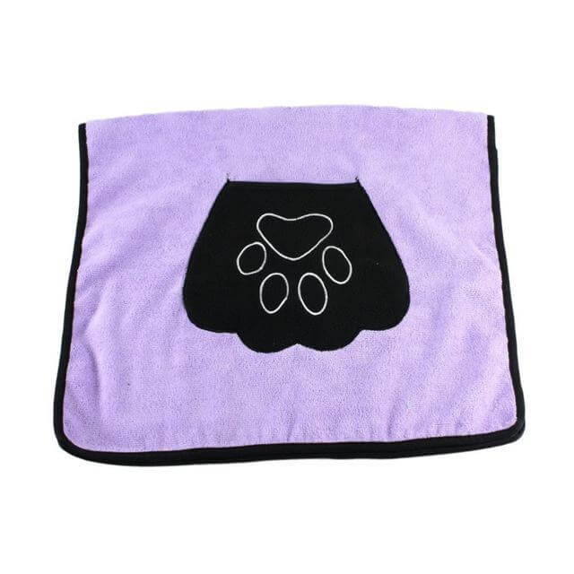 Absorbent Dog Towel Towels Happy Paws Purple 